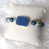 Galaxy Blue Mirror Druzy Bracelet
